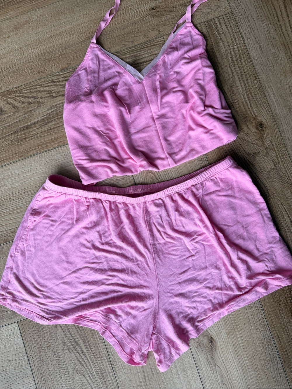 stars above Pink Two-Piece Tank & Shorts Pajama Set